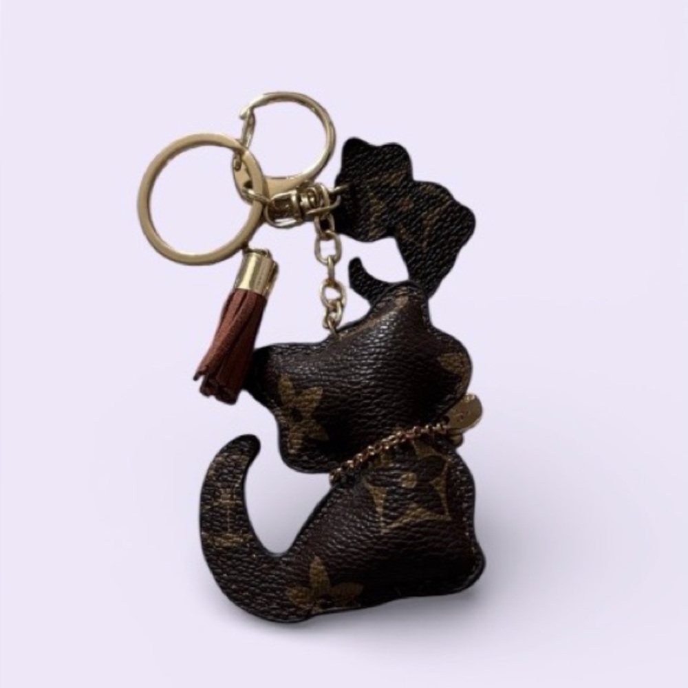 Brown and Gold Keychain with Tassel